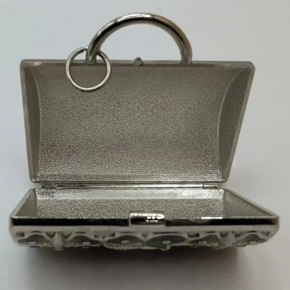 Judith Lieber Neiman Marcus Enamel Butterfly Crystals Pill Box keychain suitcase - Picture 5 of 7